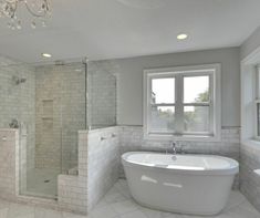 a white bath tub sitting next to a window