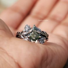 Silver Branches Ring Moss Agate Ring, 925 Sterling Silver Ring, Handmade Nature Inspired Ring, Leaves Ring, Kite Cut Stone Ring Gift For Her Metal: 925 Sterling Silver Gemstone : Moss Agate Stone Color : Green Stone Shape : Kite Stone Setting: Prong Benefits of wearing Moss Agate:- Moss agate is said to encourage tranquility and emotional balance. Moss agate is the perfect stone for those who experience strong aggression or overly nurturing emotions, helping to balance male and female energies whenever they become too extreme. Packing- Your jewelry will be nicely packaged. If one or more items are gifts, please leave us a note at checkout and we'll pack them separately. We would be happy to send your personal note with it. We accept custom and personalized orders. It can be changed in the Moss Agate Rings, Handmade Silver Rings With Moss Agate, Silver Moss Agate Jewelry Gift, Silver Moss Agate Jewelry For Gift, Luxury Silver Moss Agate Ring, Nature-inspired Moss Agate Jewelry With Natural Inclusions, Branch Ring, Nature Inspired Rings, Moss Agate Ring