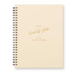 a spiral notebook with the words twenty - five written on it