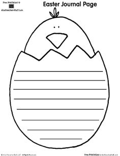 an easter egg with writing paper on the front and side, in black and white