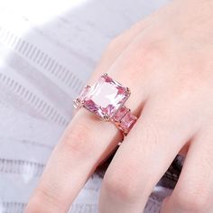 Luxury Large Stone Iced Out AAA CZ Statement Ring Ice Stone, Square Diamond Rings, Rock Rings, Jewels Rings, Stone Inlay, Square Rings, Gold Copper, Cz Diamond, Jewel Tones