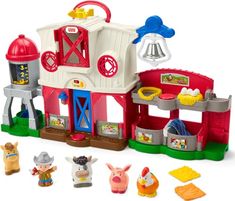 a play set with farm animals and toys