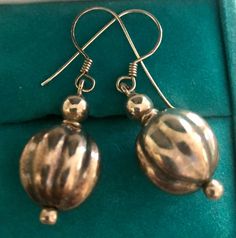 Sterling Balloon Drop Earrings.  Size: 1.5"x0.5".  Markings: 925. Sold as is. Pre-Owned. Balloon Drop, Bag Clips, Vintage Navajo, Money Bag, Long Beach, Jewelry Earrings Dangle, Selling On Etsy, Etsy Earrings, Dangle Drop Earrings