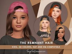 the girl is wearing different colored hair styles