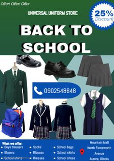 Back to School Supply and Uniform flyer School Supply, School Posters, Back To School Supplies, School Supplies, Back To School, Education