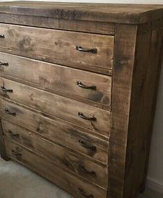 an old wooden dresser is shown in this image