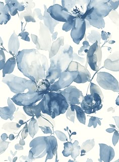 blue and white flowers on a white background