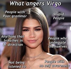 an image of a woman with the words what angers virgo