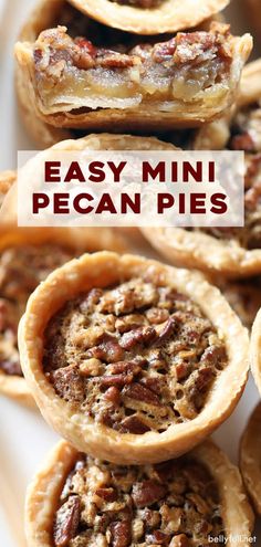 mini pecan pies with text overlay