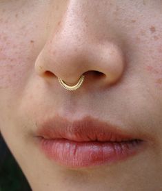 Delicate Septum Piercing, Dainty Hypoallergenic Yellow Gold Nose Rings, Adjustable Nickel-free Yellow Gold Nose Ring, Dainty Gold Internally Threaded Nose Rings, Internally Threaded 14k Gold Nose Rings For Wedding, Dainty Internally Threaded Yellow Gold Nose Rings, 14k Gold Internally Threaded Nose Rings For Wedding, Dainty Huggie Nose Rings With Internally Threaded, 14k Gold Small Hoop Nose Rings, Internally Threaded