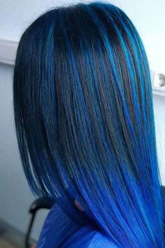 Blue Hair Color Highlights, Black Hair With Blue Highlights, Blue And Black Hair, Blue Black Hair Color, Blue Hair Color, Navy Blue Hair, Blue Black Hair