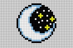 a cross stitch pattern with a black and white ball