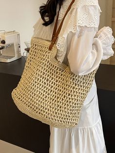 In Stock Fast Shipping From Los Angeles This tote bag will have you feelin' like a jetsetter! The Elena Handbags Straw Woven Tote Bag is a timeless piece to add a touch of elegance to your everyday style. Featuring a simple straw woven design, the bag is versatile enough to carry your everyday essentials, no matter the 'occasion(al situation)! Magnetic button closureDimensions: 12.5"H x 15"WStrap drop length: 11 inches Designer Style ID: 8656 Straw Woven Tote Bag, Retro Vibes, Summer Bag, Everyd Neutral Tote Bag, Elegant Summer Bags, Summer Bag, Woven Tote Bag, Straw Bags, Raffia Bag, Boho Bags, Trending Handbag, Jute Bags