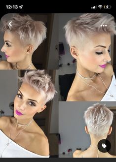 Pixie Haircut With Shaved Sides, Super Short Pixie Haircuts, Short Pixie Haircuts For Women, Shaved Sides And Back, Undercut Curly Hair, Short Punk Hair, Super Short Pixie, Short Cropped Hair, Pixie Haircut Shaved Sides