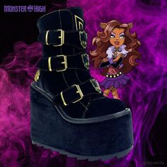 Monster High Platform Shoes, Monster High Heels, Demonia Boots, High Platform Shoes, Coco Chanel Mademoiselle, Gothic Shoes