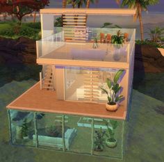 Thesims4 Houses, Sims 4 Loft, Sims Inspiration, Sims Freeplay Houses, Sims Houses, Sims Builds, Sims Ideas