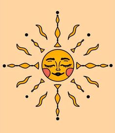 the sun with eyes and nose drawn on it