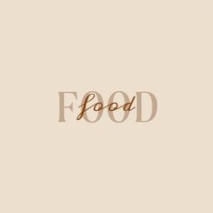 the word food written in brown on a beige background