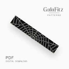 a black and white pattern on the side of a piece of fabric with text that reads galafiz patterns