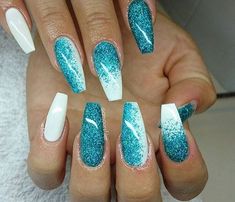 Turquoise Nail Designs, Video Makeup, White Nail Designs, White Nail