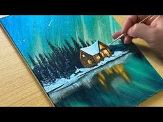 (8) Winter Lake Painting / Acrylic Painting / STEP by STEP - YouTube