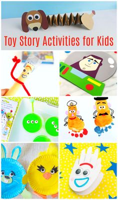 toy story activities for kids that are fun and easy to make with paper plates, construction toys