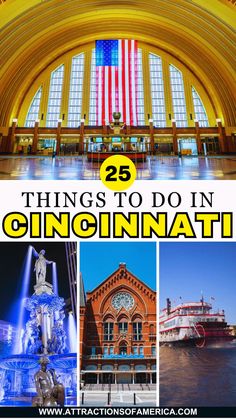 25 things to do in Cincinnati with image of Cincinnati Museum Center, Cincinnati Music Hall, Fountain Square. Things To Do In Cincinnati, Ohio Destinations, East Coast Travel, Cincinnati Ohio, Tourist Attraction, Fun Things, Vacation Trips