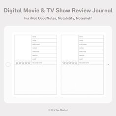 the digital movie and tv show review journal for ipad godmotes, notabiity, notesaff