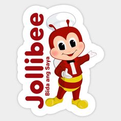 a sticker with the words jollibee on it