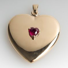 Heart Shaped Locket, Gold Jewelry Outfits, Simple Silver Jewelry, Large Heart, Ruby Necklace, Heart Locket, Ear Jewelry