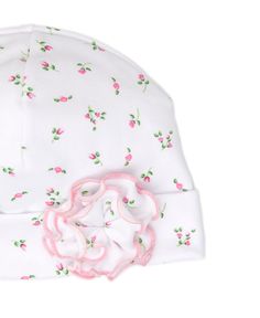 Patterned with elegant roses, our cozy hat will keep baby's head warm and covered. Made from 100% Pima cotton for the softest, snuggliest fit. 100% Pima Cotton Made in Peru Fitted style Machine wash cold; tumble dry low Pink Cotton Bonnet For Spring, Soft Cotton Cap, Roses Print, Kissy Kissy, Cozy Hat, Mommy Life, Garden Roses, Baby Head, Rose Print