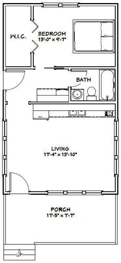 the floor plan for a two bedroom, one bathroom apartment with an attached living area