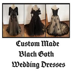 custom made black goth wedding dresses