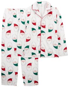 Crafted in cozy fleece with a festive santa design, these pajamas are perfect for the holiday season. Christmas Graphic, Coat Style, Fleece Coat, Kids Pajamas, Shop Clothing, Coat Fashion, Santa Hat, Holiday Season, Baby Clothes