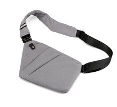 Functional Gray Anti-theft Shoulder Bag, Everyday Gray Anti-theft Bags, Gray Anti-theft Shoulder Bag For Everyday Use, Anti-theft Rectangular Chest Bag For Everyday Use, Trendy Anti-theft Shoulder Bag For On-the-go, Rectangular Anti-theft Chest Bag For Everyday Use, Gray Chest Bag With Anti-theft Pocket For Daily Use, Versatile Shoulder Chest Bag With Anti-theft Pocket, Modern Anti-theft Crossbody Shoulder Bag