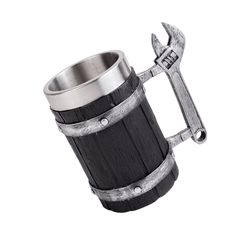 PRICES MAY VARY. [Norse Mythology Viking Mug] This viking mug combines medieval retro style,the handle has a unique wrench shape, and the cup body is a vintage wood grain design.can make you act like a medieval king while watching a football game ,treat your guests or serve them a refreshing beer at the bar, it's an eye-catching presence at parties. let's enjoy beer like a real viking. [Unique Design] This viking norse mythology unique wrench whiskey cask tankard coffee mug is made of resin and Pirate Coffee Mug, Viking Shot Glasses, Tankard Mugs, Viking Mug, Medieval King, Real Vikings, Grain Design, Nordic Vikings, Viking Runes