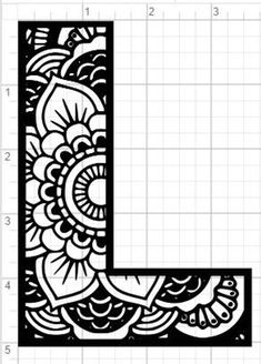 the letter l is made up of black and white paisley designs, which are drawn on paper