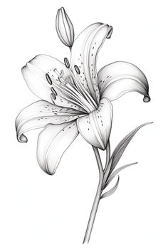 This intricate pencil drawing captures the delicate beauty of a lily in full bloom, inviting viewers to explore its graceful lines and soft contours. Inspired by the artist's childhood memories of wandering through wildflower meadows, this piece reflects a love for nature and the tranquility it brings. Each detail is meticulously crafted, showcasing the flower's vibrant personality even in monochrome. Perfect for art lovers and nature enthusiasts alike.   #FloralArt #PencilSketch #NatureInspired #ArtisticExpression #LilyDrawing #FlowerArt Lilly Flower Drawing, Lily Flower Drawing, Lily Sketch, Realistic Flower Drawing, Dupatta Painting, Drawing 101, Vibrant Personality, Lilly Flower