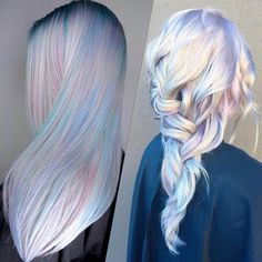 Holographic hair : cette tendance fait son retour : Album photo - aufeminin Short Hair Rainbow, Curly Hair For Women, Summer Hairstyles For Short Hair, Hair Rainbow, Pretty Rainbow