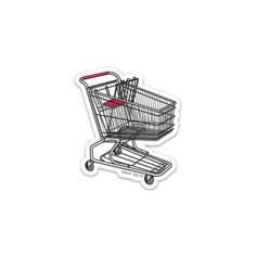 a shopping cart sticker on a white background