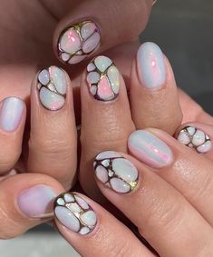 Arcane Inspo Nails, Arcane Nails Ideas, Arcane Hexcore Nails, Hexcore Nails Arcane, Funky Short Nails Art Designs, Arcane Nails Design, Arcane Inspired Nails, Mystical Nail Designs