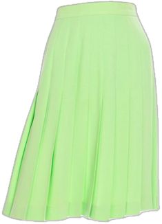 Vintage Escada Lime Green Lightweight Summer Wool Pleated Skirt