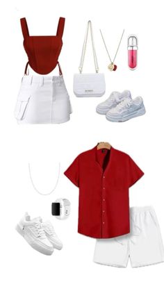 Coordinating Couple Outfits, Red Couple, Fitness Wear Outfits