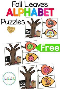 the fall leaves alphabet puzzles with free printables