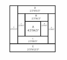 a square with four squares in it and the measurements for each area to be drawn