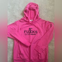 No Fuxx Givenchy Hot Pink Sweatshirt Hoodie Size S New With Tags Crew Neck Logo Print Hoodie For Loungewear, Trendy Logo Print Hoodie For Loungewear, Winter Hoodie With Logo Print For Loungewear, Fall Hooded Top With Logo Print, Winter Loungewear Hoodie With Logo Print, Pink Winter Slogan Hoodie, Pink Winter Hoodie With Slogan, Trendy Hoodie With Logo Print And Crew Neck, Winter Pink Hoodie With Slogan