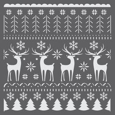 a christmas sweater with reindeers and snowflakes on the front, in grey