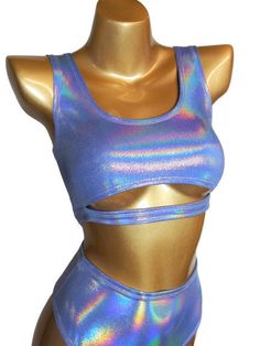 Light blue Sparkle Underboob top Holographic Crop top  Rave wear Pole dancer festival party dance EDC EDM Rave zanza designs clothing Underboob Top, Holographic Crop Top, Pole Clothes, Lilly Pulitzer Outfits, Mermaid Top, Rave Fits, Edm Rave, Rave Bra, Blue Sparkle