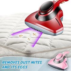 an image of a bed that has been cleaned with a steam mop on it