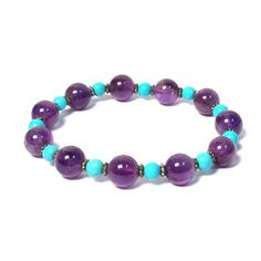 Dazzle In This Season’s Single Strand Style With Our Studio’s Semi-Precious Stone Bracelet. Limited Edition. So Hurry! Stretchy Bracelet 10 Mm Translucent Amethyst And 6 Mm Turquoise Beads With Delightful Silver Accents Teal Bracelet, Semi Precious Stone Bracelet, Black Bangle, Slap Bracelets, Turquoise Bead Bracelet, Enamel Bangle, Summer Bracelets, Taurus Zodiac, Amethyst Bracelet